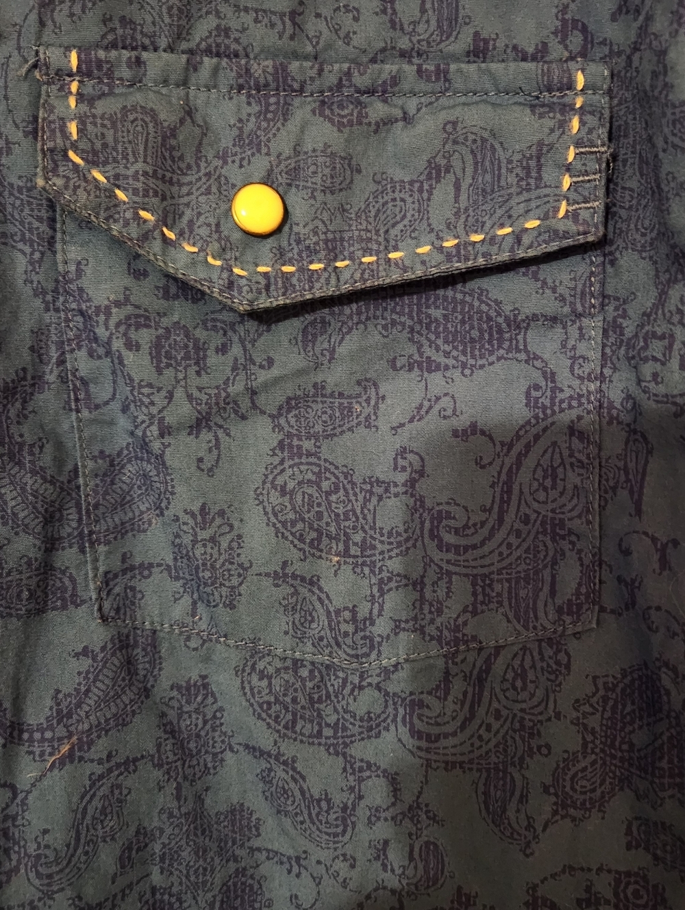 Men's Rock & Roll Cowboy Size XL Blue Paisley Pearl Snap LS Shirt Western Ranch - Picture 3 of 9